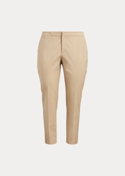 Pantalones Ralph Lauren Mujer Marrom - Cotton Twill Skinny Ankle - BKHOW3270